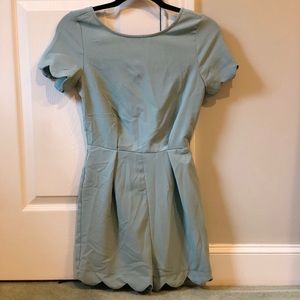 Blue Scalloped Romper